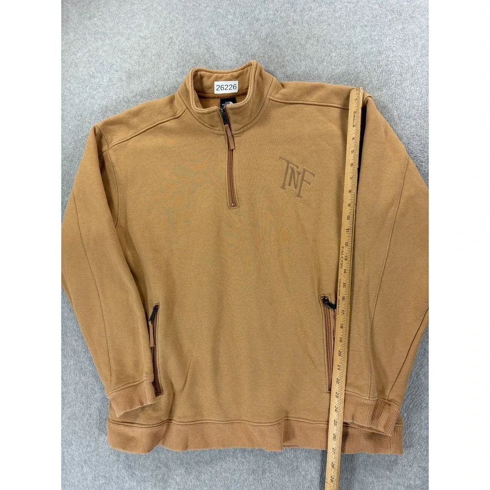 The North Face Stitched‎ Logo 1/2 Zip Pullover Sweatshirt (Men's Large) Brown